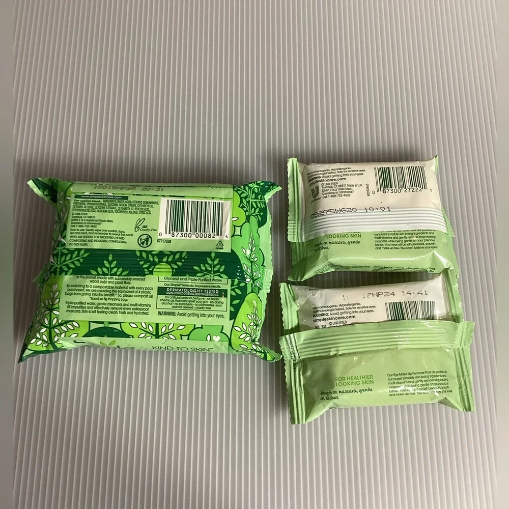 Set of 3 Simple Facial Cleaning Wipes/Pads